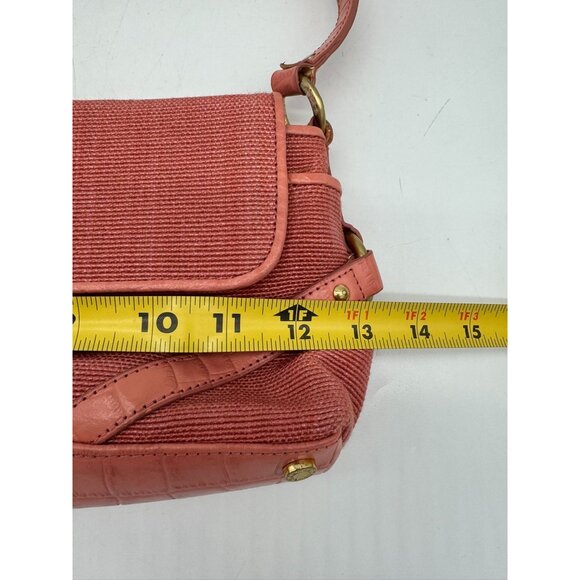 Charter Club Womens Shoulder Bag Coral Textured Faux Croc With Magnetic Closure - Picture 13 of 16